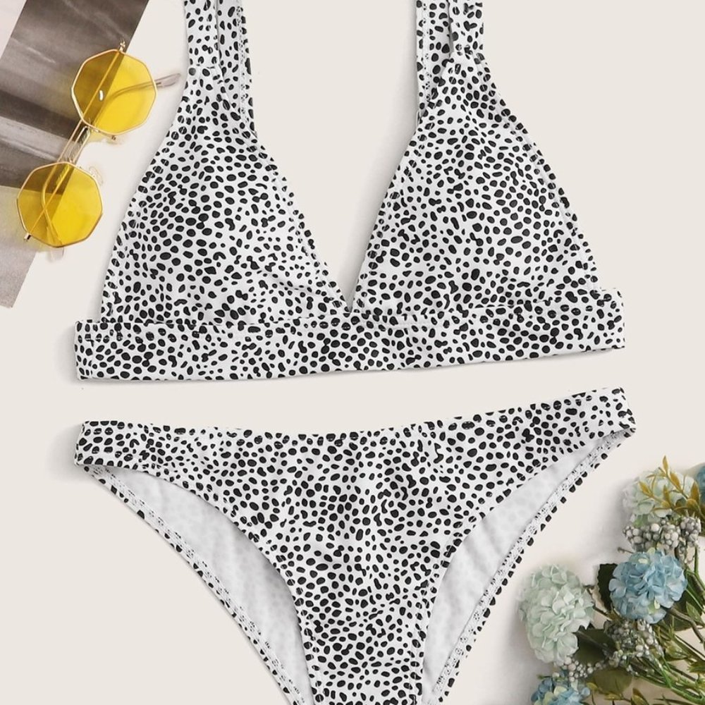 Shein Dalmation Print Swimsuit NEW